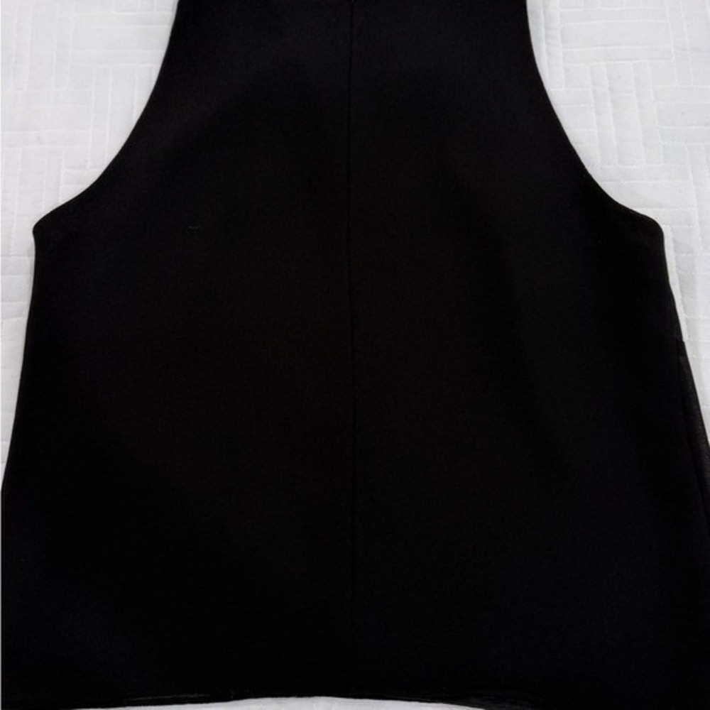 After Dark Black Beaded Floral Sleeveless Blouse Top P1823 Mens Size M - Picture 2 of 8